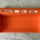 Dater empty pocket in orange plastic seventies 70s