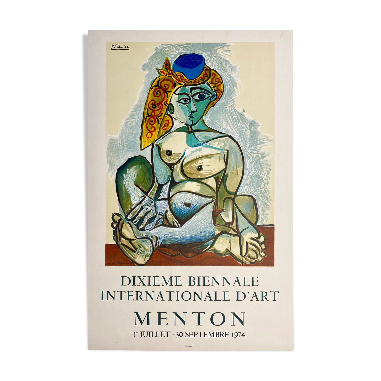 Original poster Picasso tenth international art biennale, menton 1974