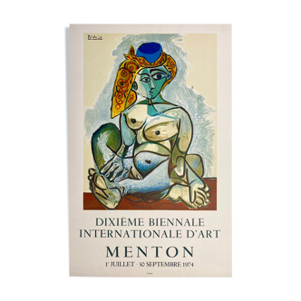 Original poster Picasso tenth international art biennale, menton 1974