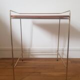 Metal and wood end table