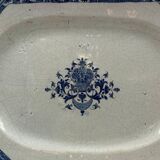 Large octagonal dish in 18th century Rouen earthenware