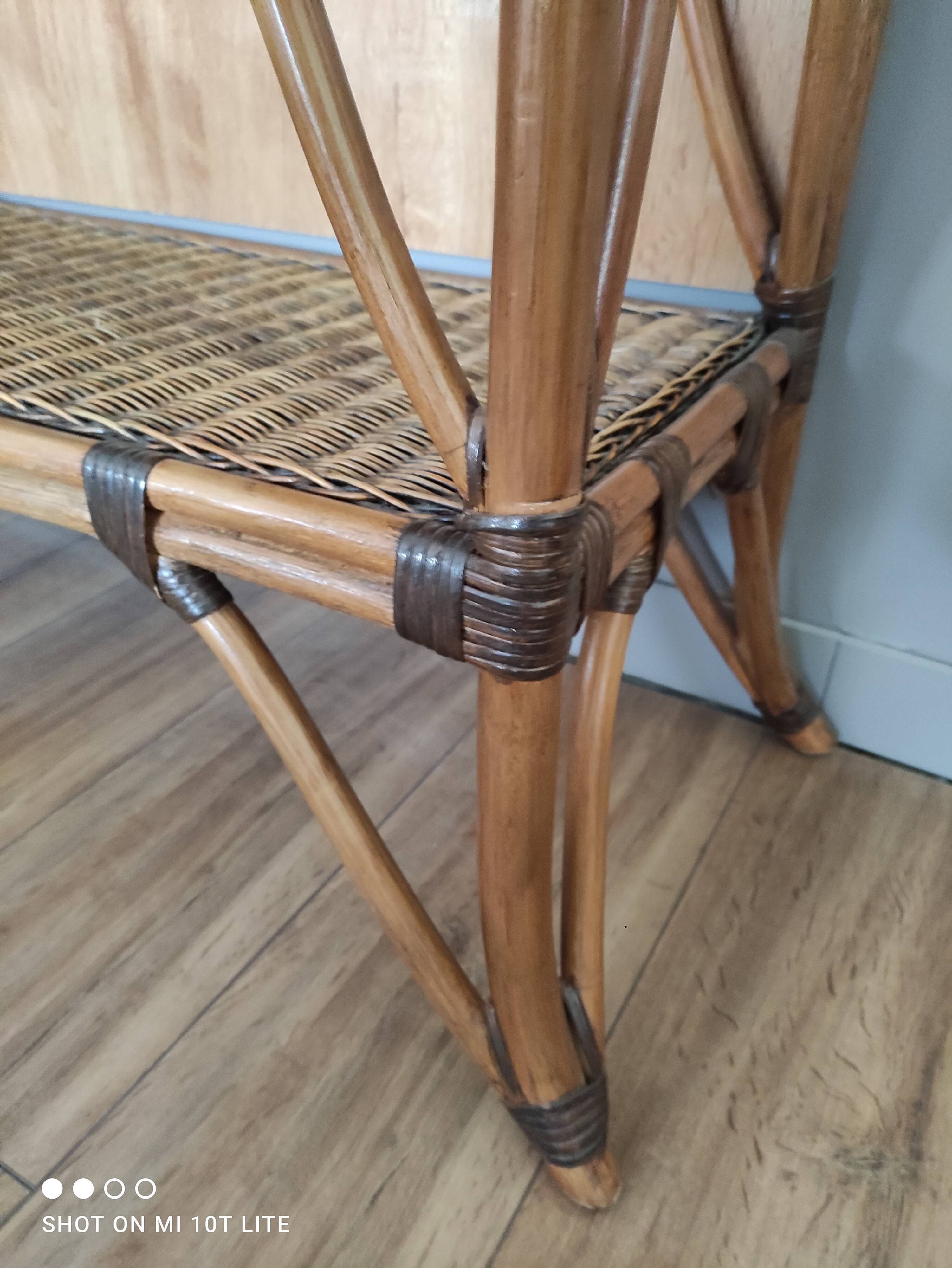 Vintage rattan console