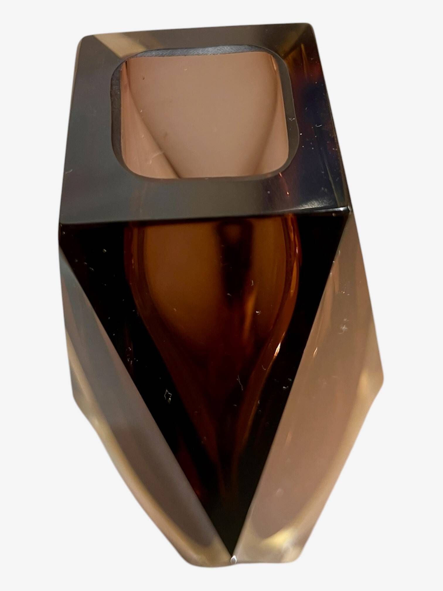 Facet-cut Murano vase attributed to Mandruzzato, Italy, 1960s.