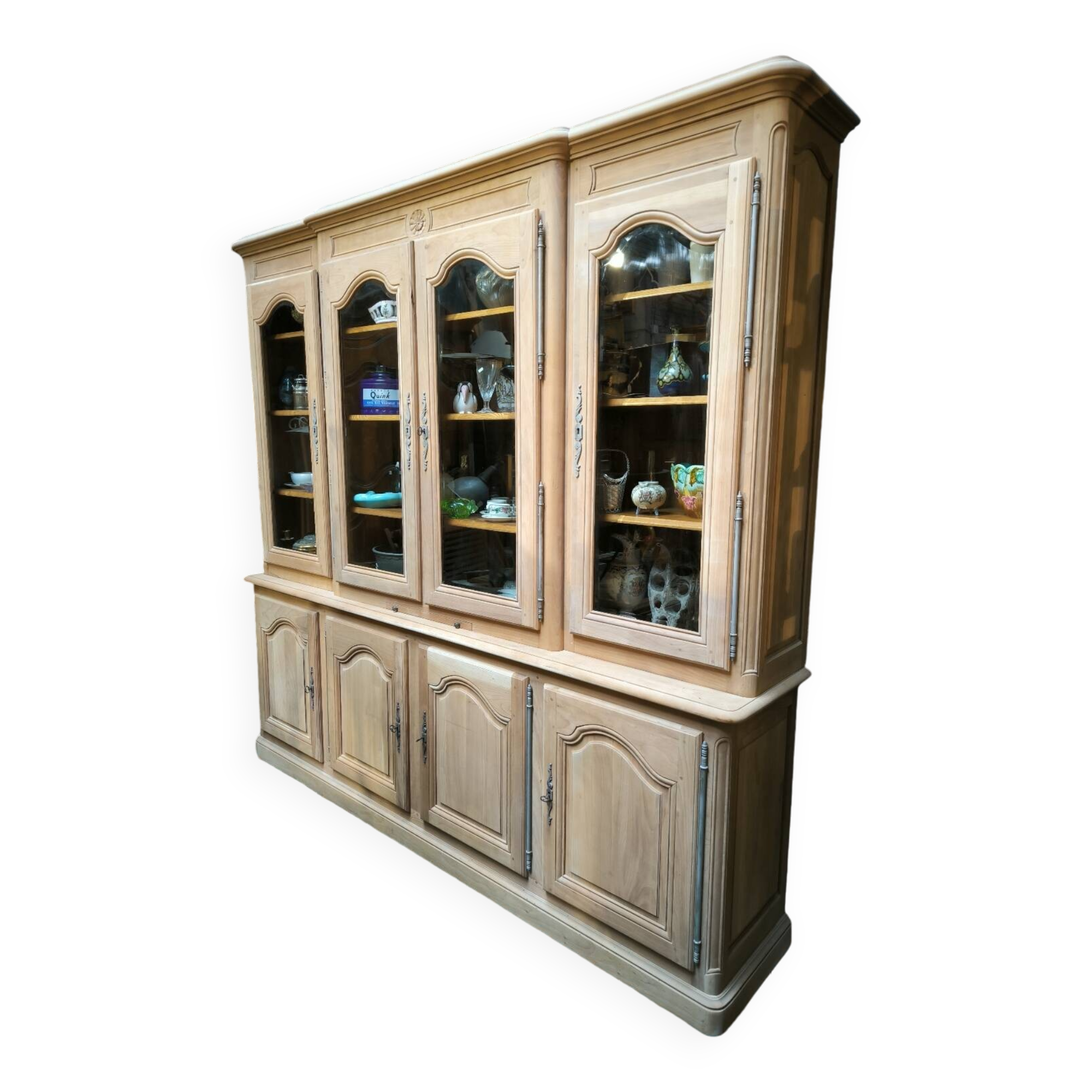 Bookcase in solid cherry and ash wood