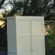 Parisian wardrobe in Clay Green wood – 2 moulded doors – H188 cm