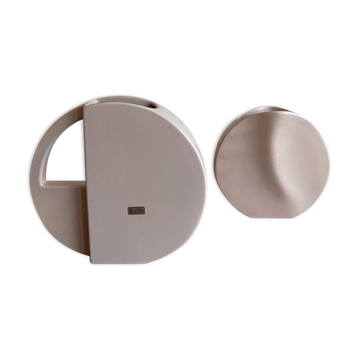 Set of Two Pink Post Modern Vases by Dorothe van Agthoven for Flora Keramiek