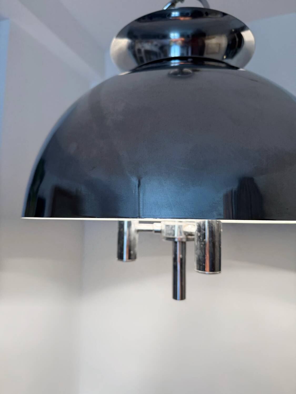 Space Age chrome design chandelier from the 70s