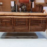 Vintage rattan and bamboo chest