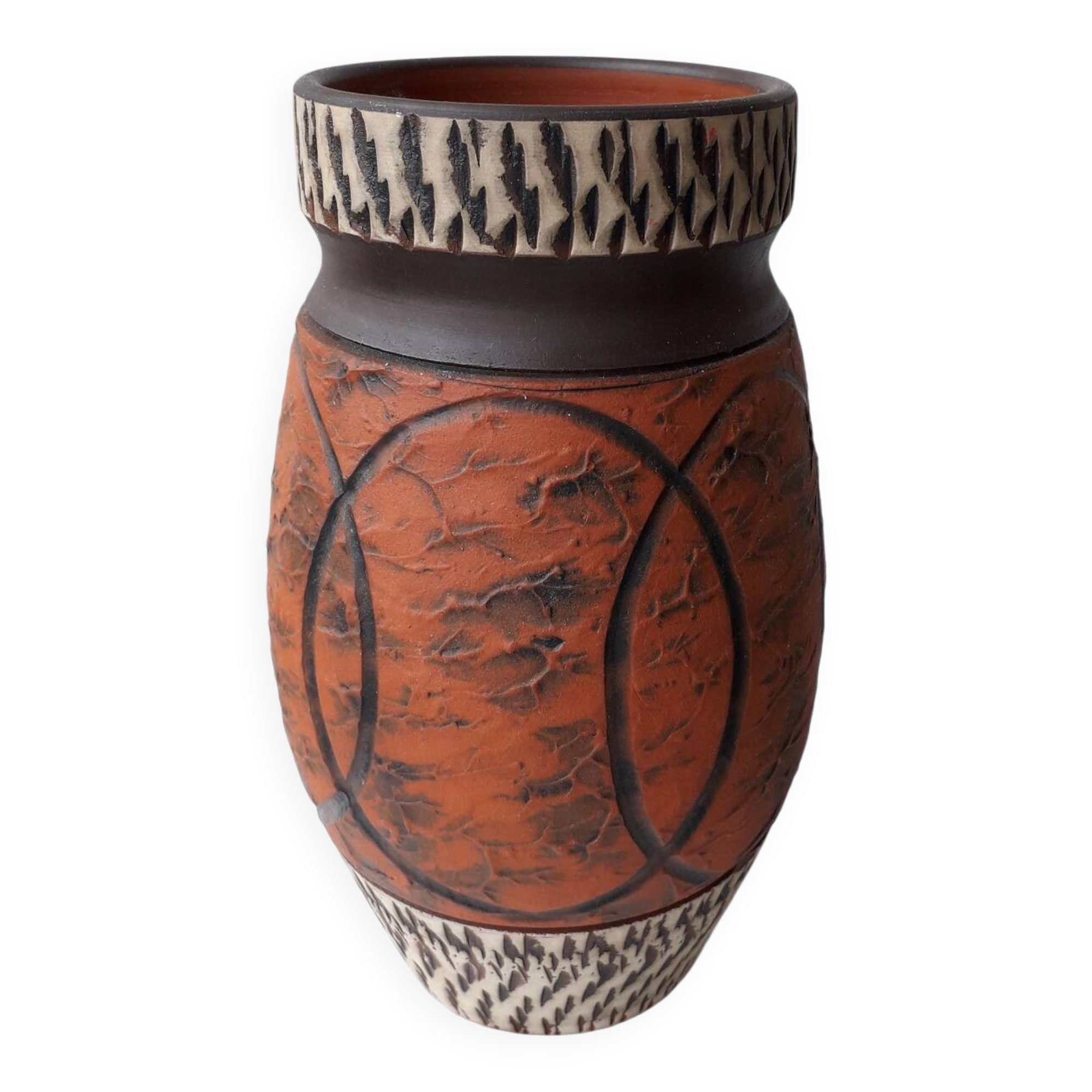Ochre ceramic vase