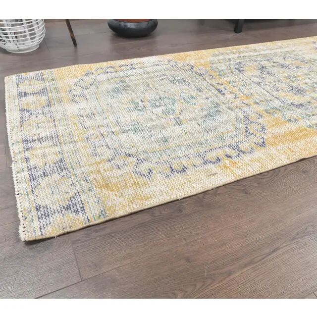 1970s Turkish Oushak Wool Distressed Rug 81x352