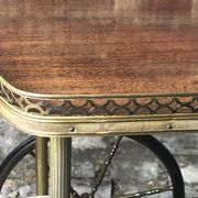 Vintage brass rolling table with 2 trays 70'S