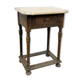 Antique oak hall table with stone top