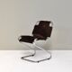 Vintage Italian chair in cowhide and chrome, 1970s
