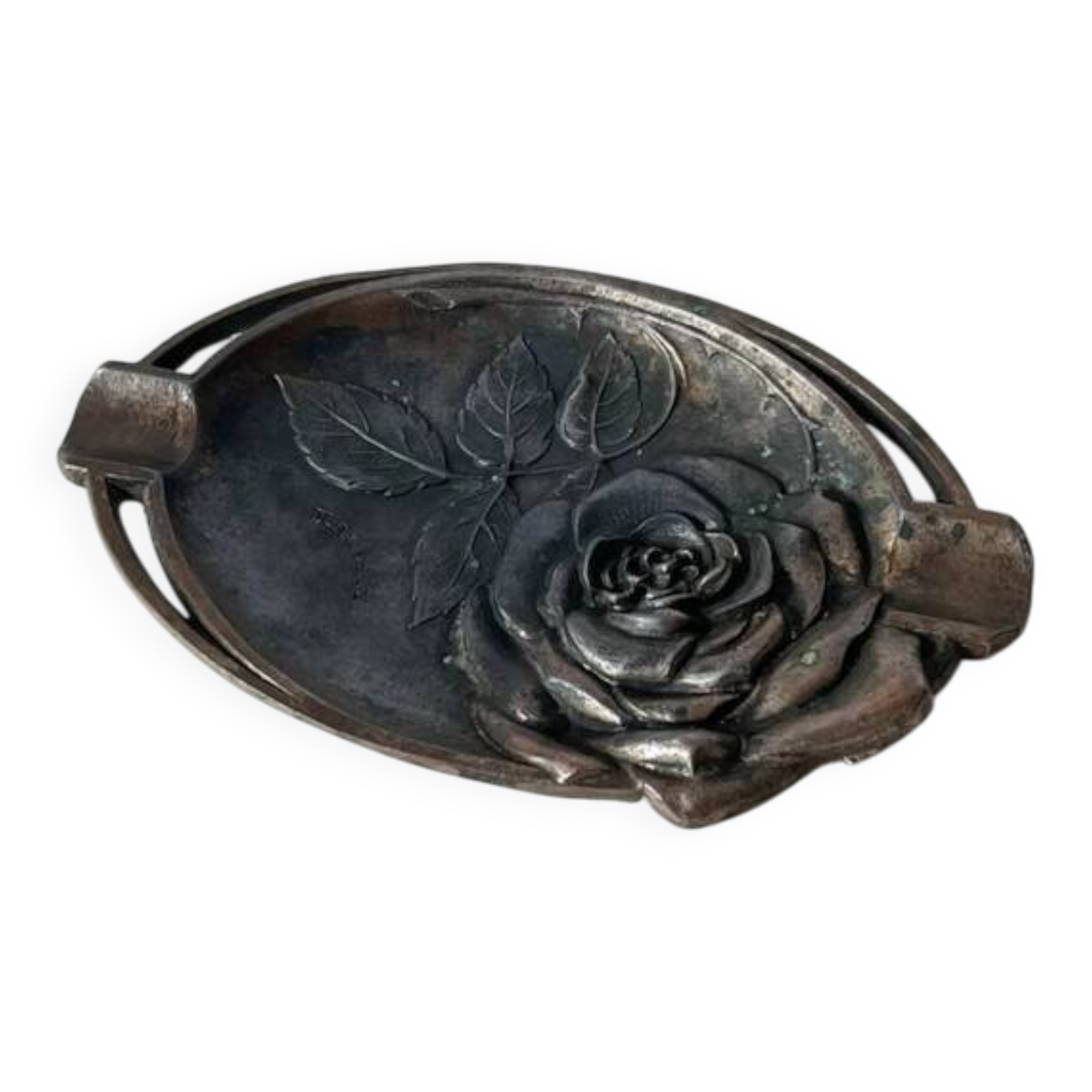 Vintage Lisieux metal ashtray / pocket emptier - 1930s art deco style