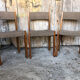 Set of 3 vintage 60s wooden fabric and tile chairs