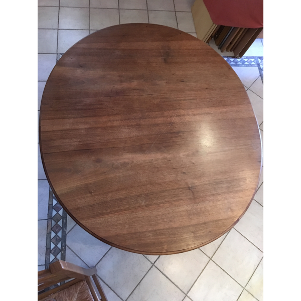 Oval Wooden Dining Table 4 To 6 People Selency Oval Wooden Dining Table 4 To 6 People, A Circular Oak Table Top Is 4ft