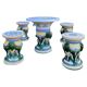 Ensemble de jardin ou de patio multicolore du 20ème siècle avec des éléphants