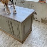 XXL walnut trade counter with multiple drawers