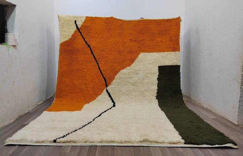 Tapis en laine pure fait main taille 200 x 300 cm
