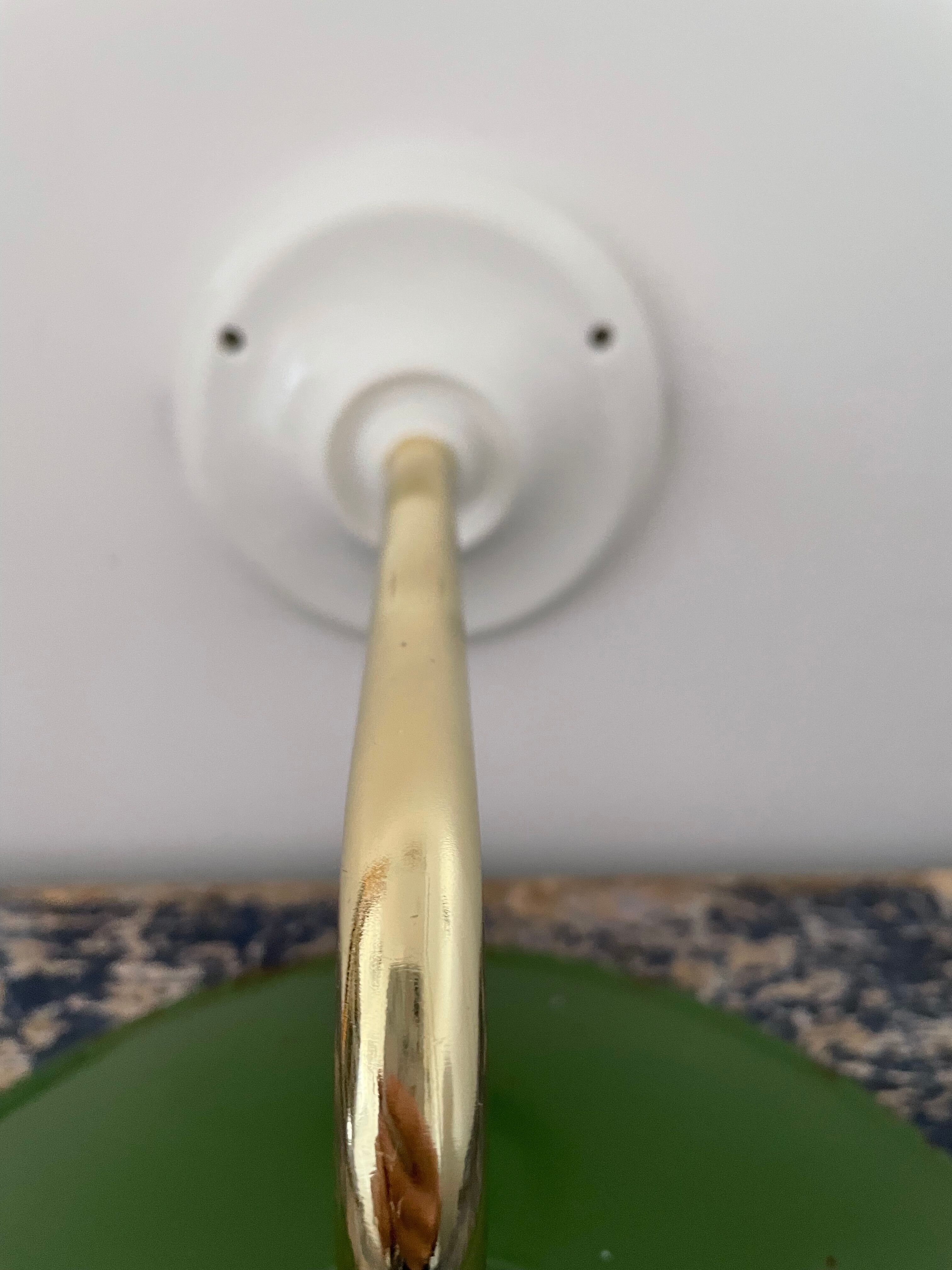 Vintage wall lamp in green enamelled sheet metal electrified to nine