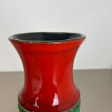 Set of 2 Multi-Color Fat Lava Op Art Pottery Vase Made by JASBA Ceramics Germany
