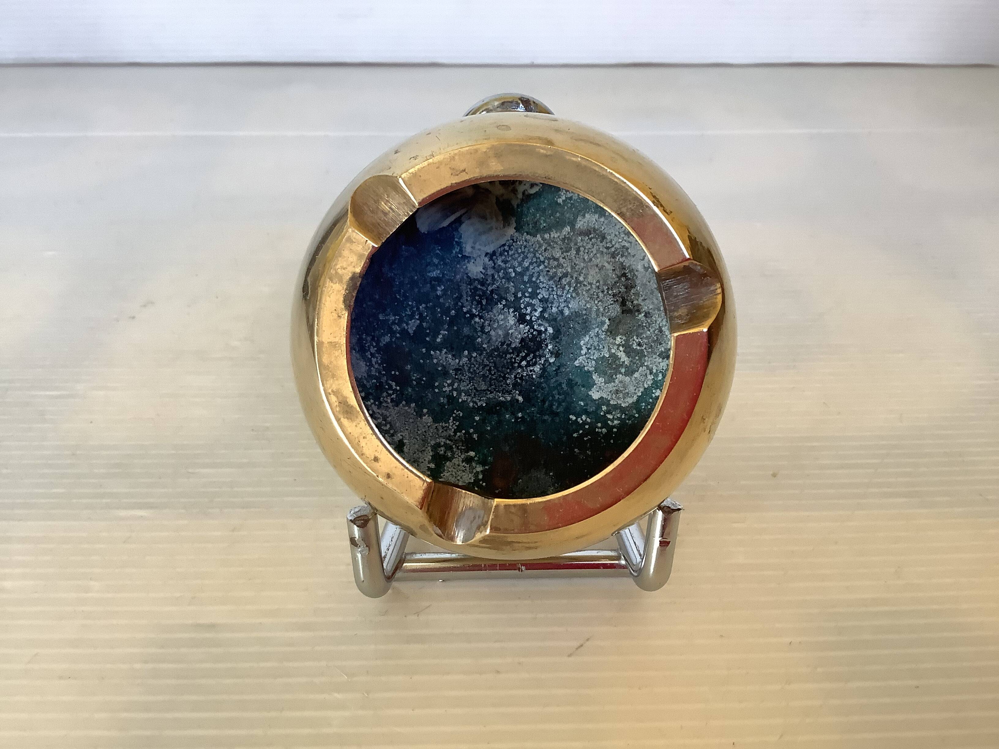 Individual brass ashtray