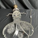 20th century crystal lamp with silver metal frame