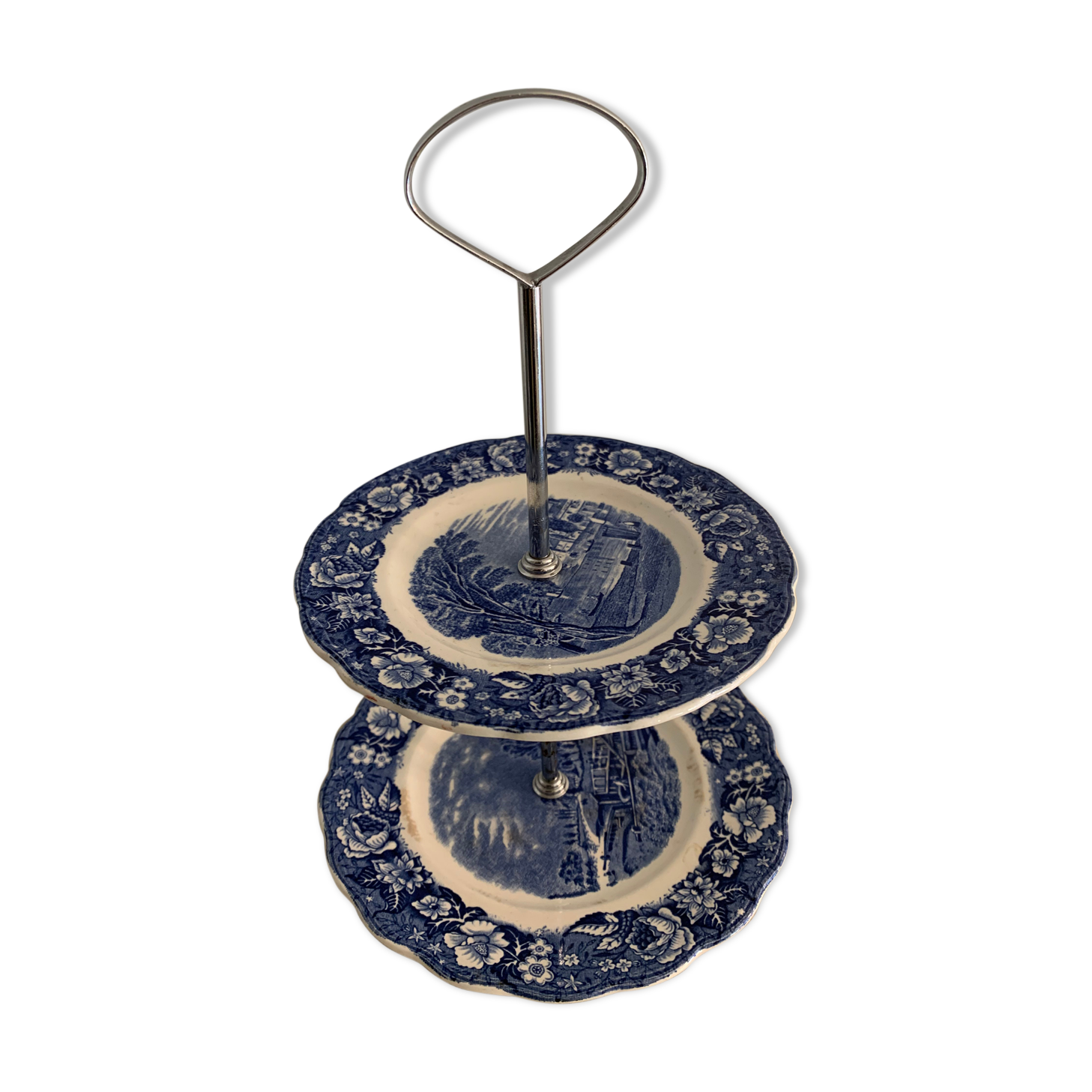 Blue and white porcelain servant or display Palissy Pottery Staffordshire England 1960