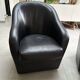 Paire fauteuil cabriolet cuir noir 1990