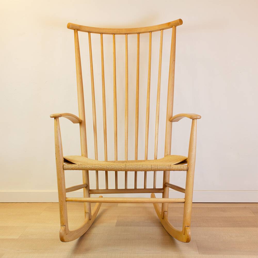 Vintage Hans Wegner Style Rocking Chair, 1960s