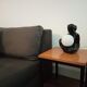 Lamp black ceramic and opaline globe circa 1970