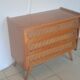 Commode bois et rotin vintage
