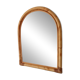 Vintage bohemian arch mirror in bamboo and rattan