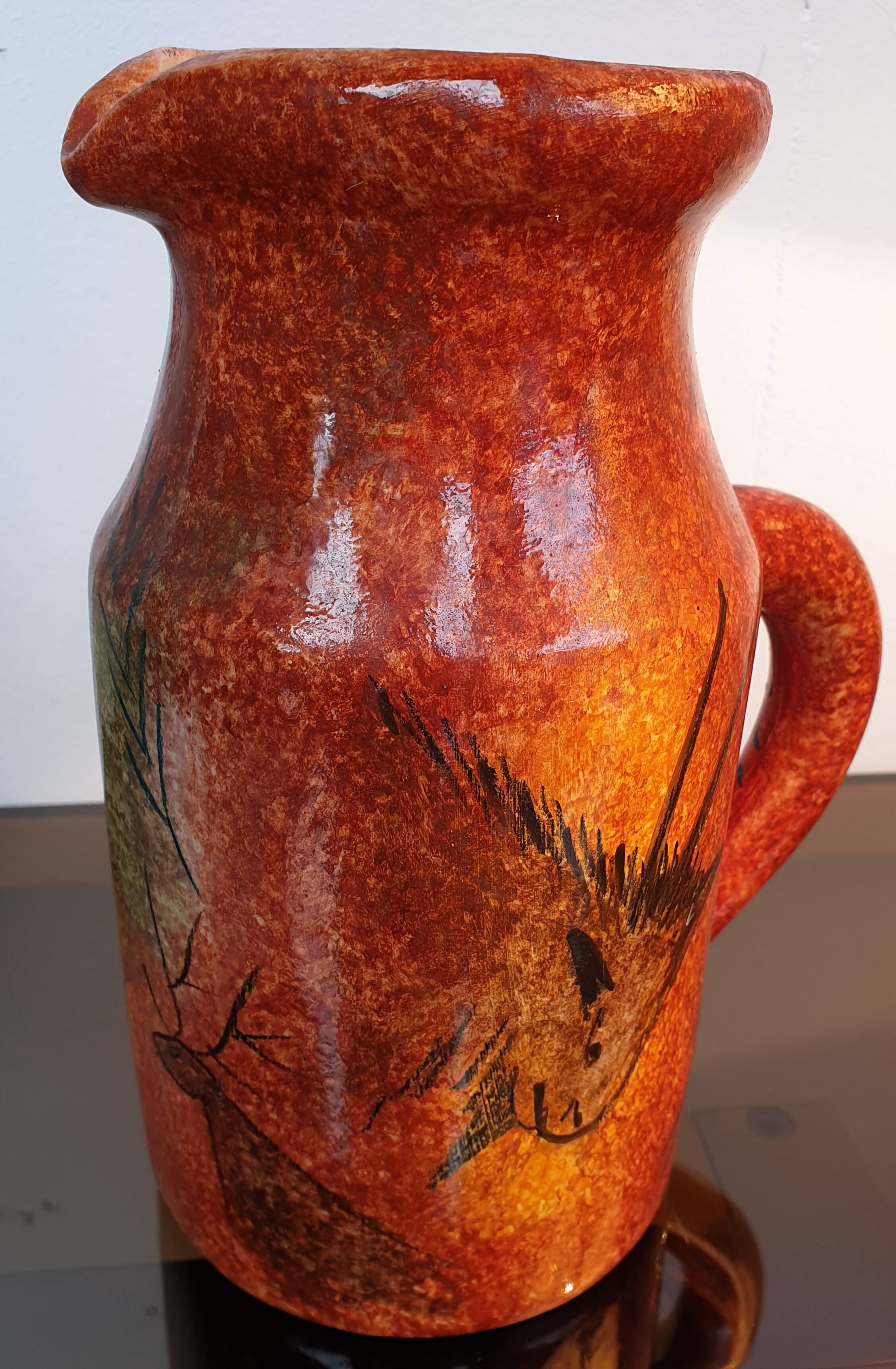 Biot ceramic jug signed Tardieu