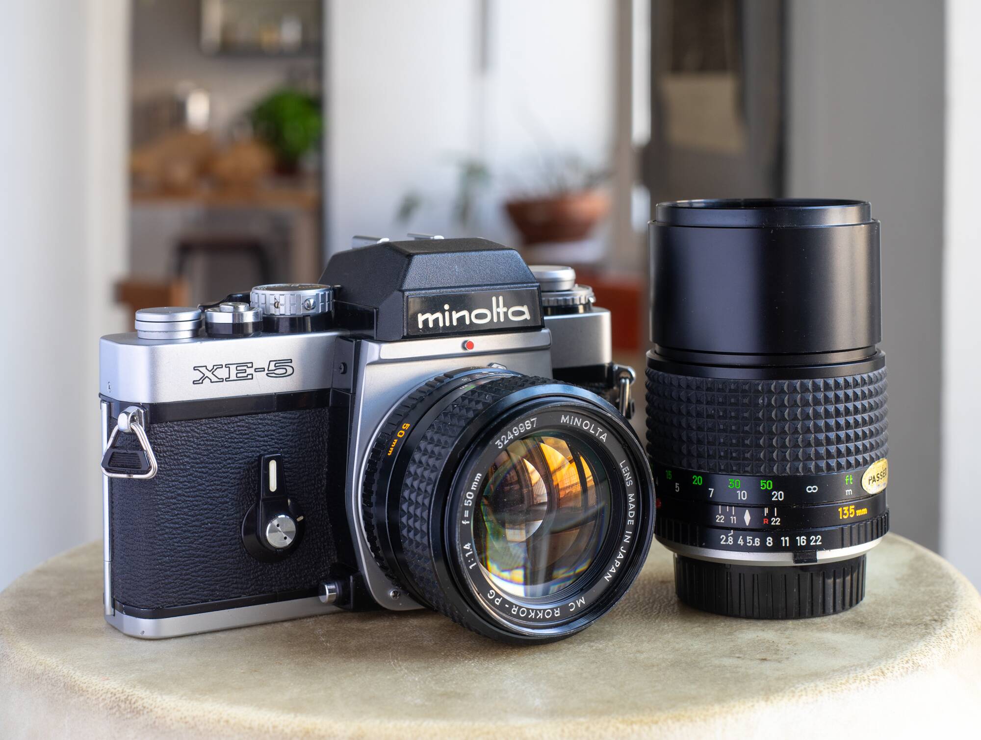 Minolta XE-5 + MC rokkor PG 50mm F1.4 + MC tele rokkor PG 135mm F2.8