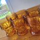 Set of 6 vintage amber glasses, Italy