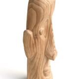 Minimalist sculpture of a head in light wood, 1970s