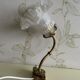 Antique gilded bronze wall lamp with frosted glass tulip