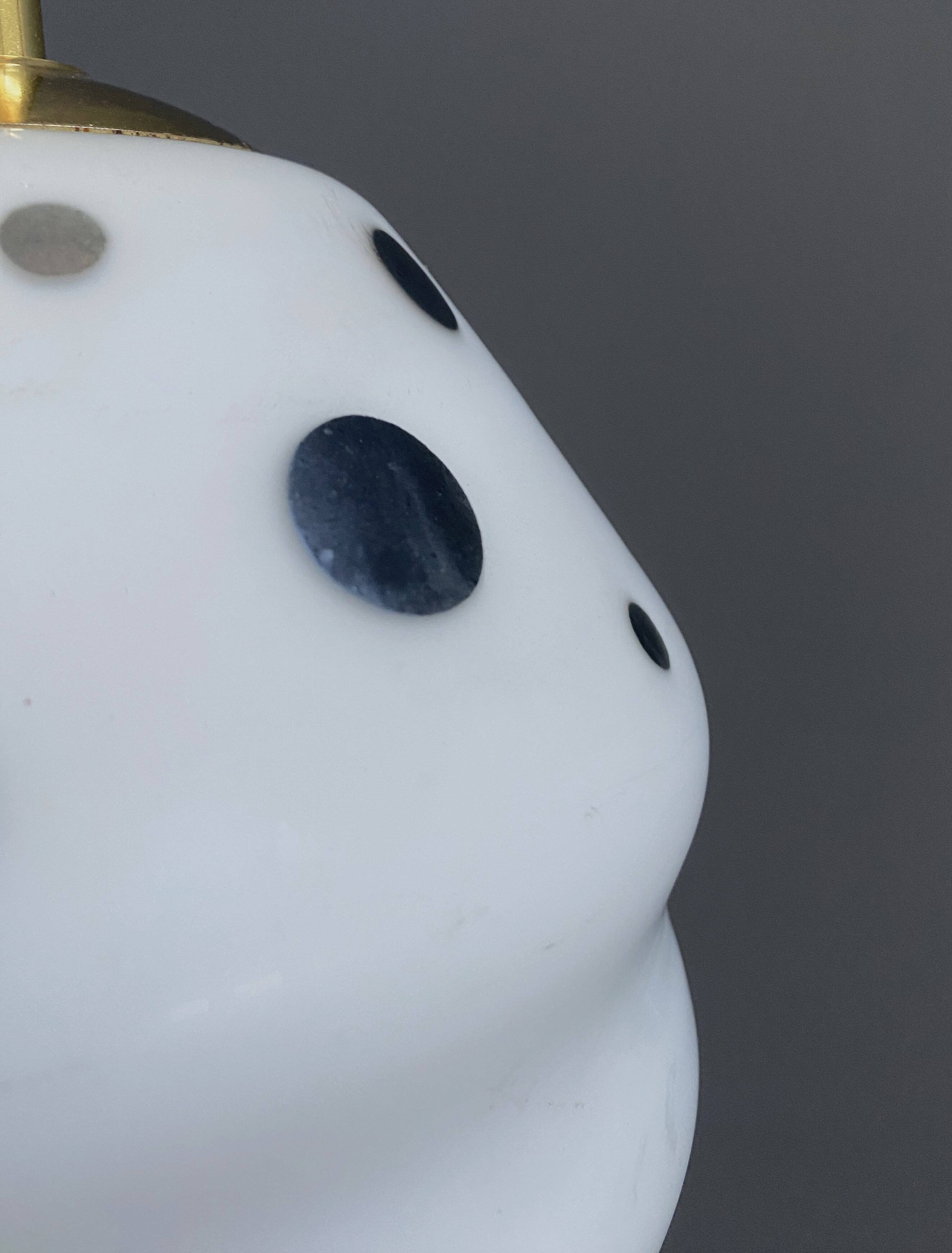 White with black dots pendant lamp 1960s