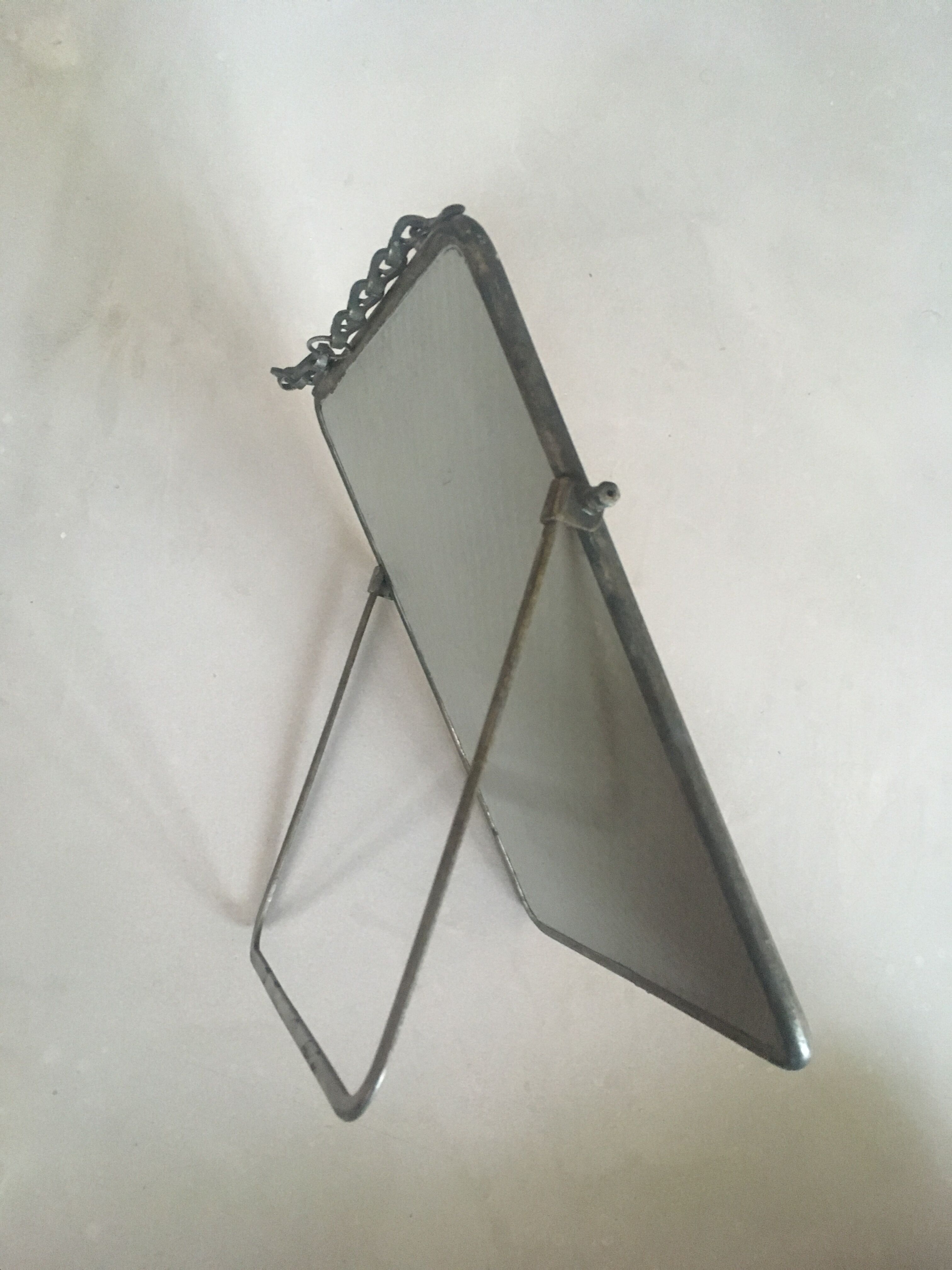 Large barber mirror to hang or lay 24x30cm
