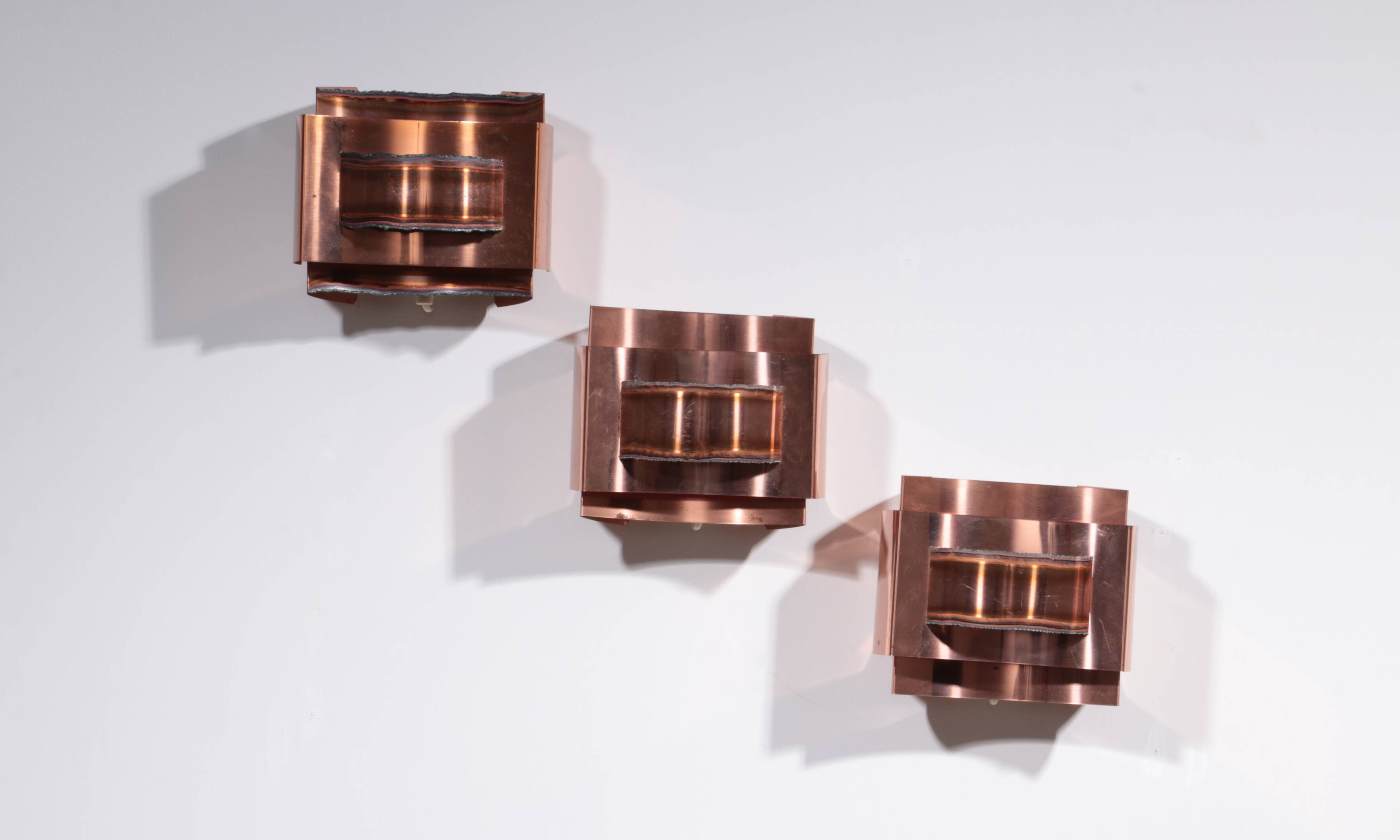 Wall lamps Svend Aage Holm Sørensen brutalist and copper,1960