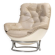 MICHEL CADESTIN KARATE LEATHER ARMCHAIR, 1970s
