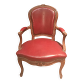 Louis XV period armchair covered in leather.