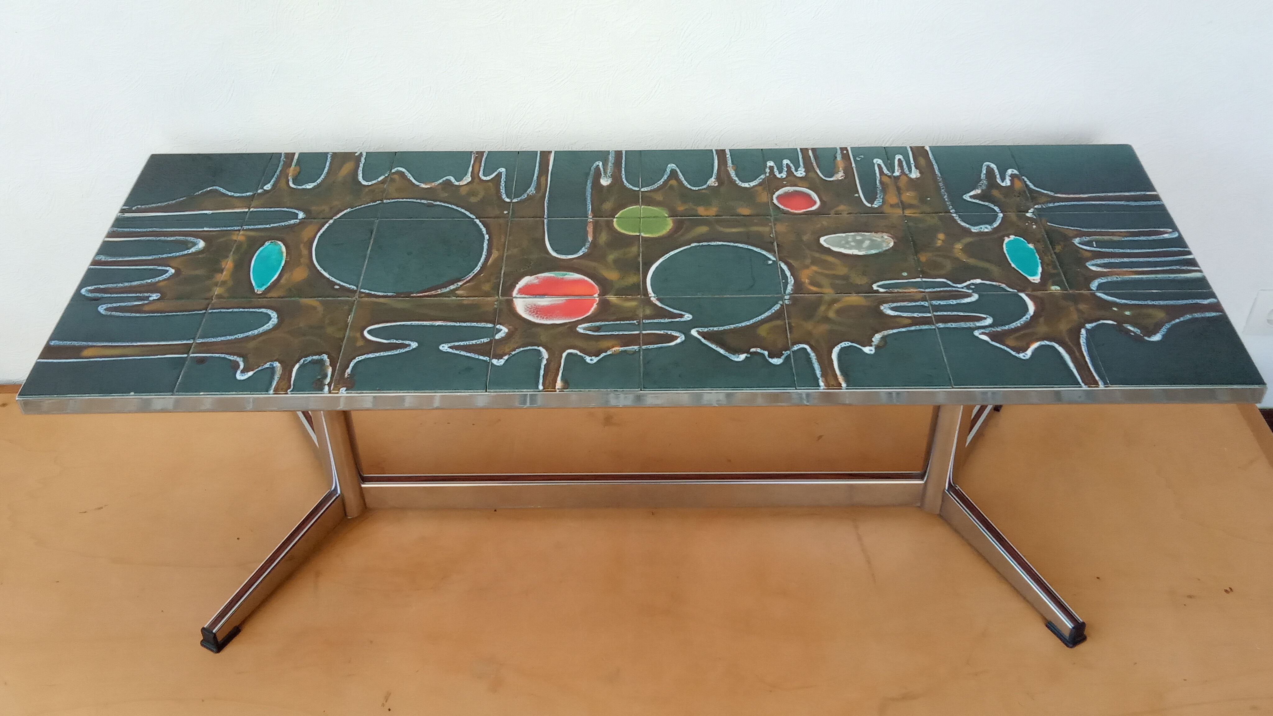 Coffee table in ceramic tiles 60s/70s