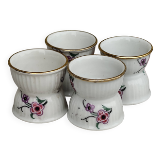 Antique porcelain diabolo egg cups