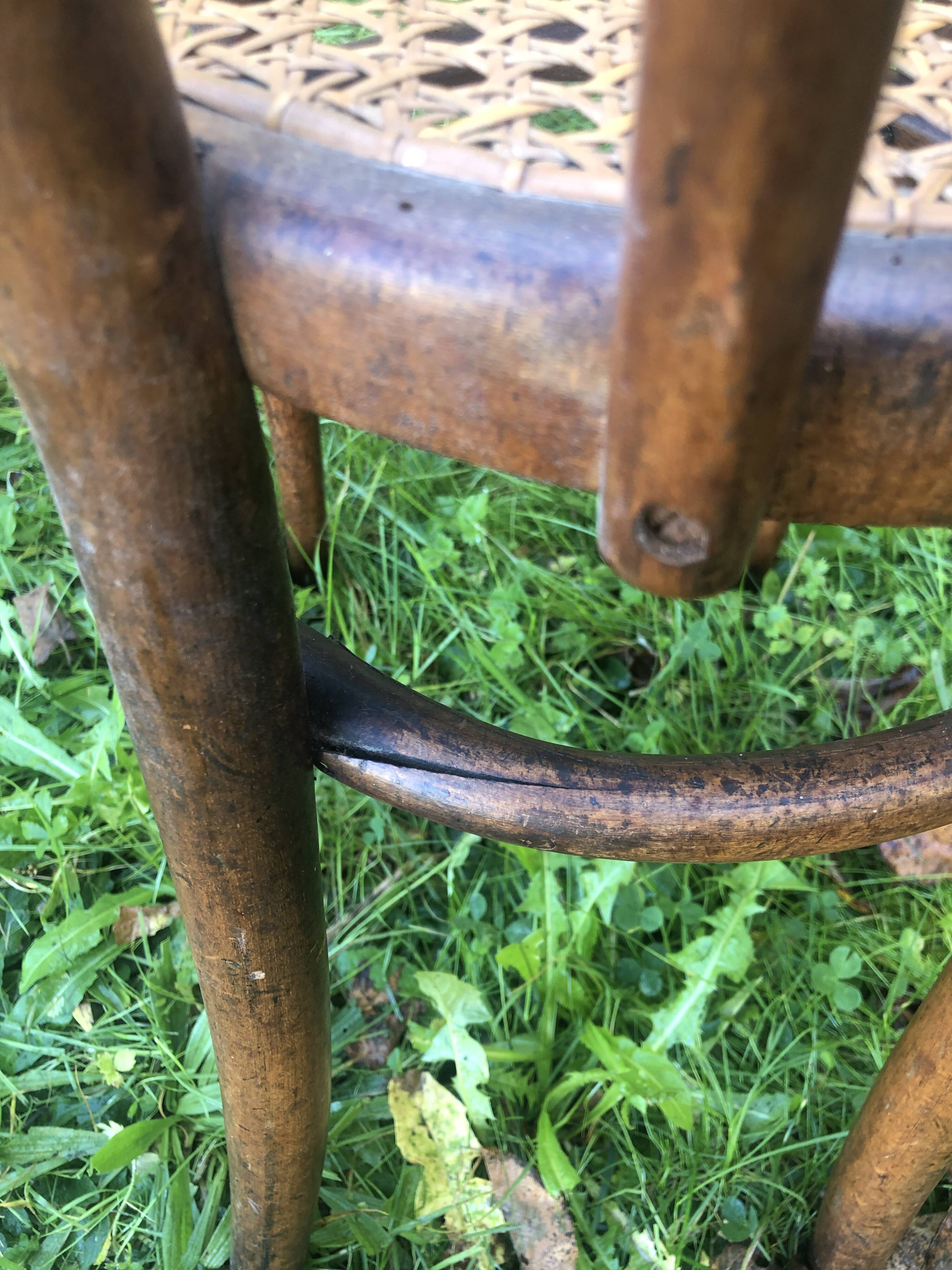 Caned bistro chair