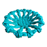 Woven green ceramic basket