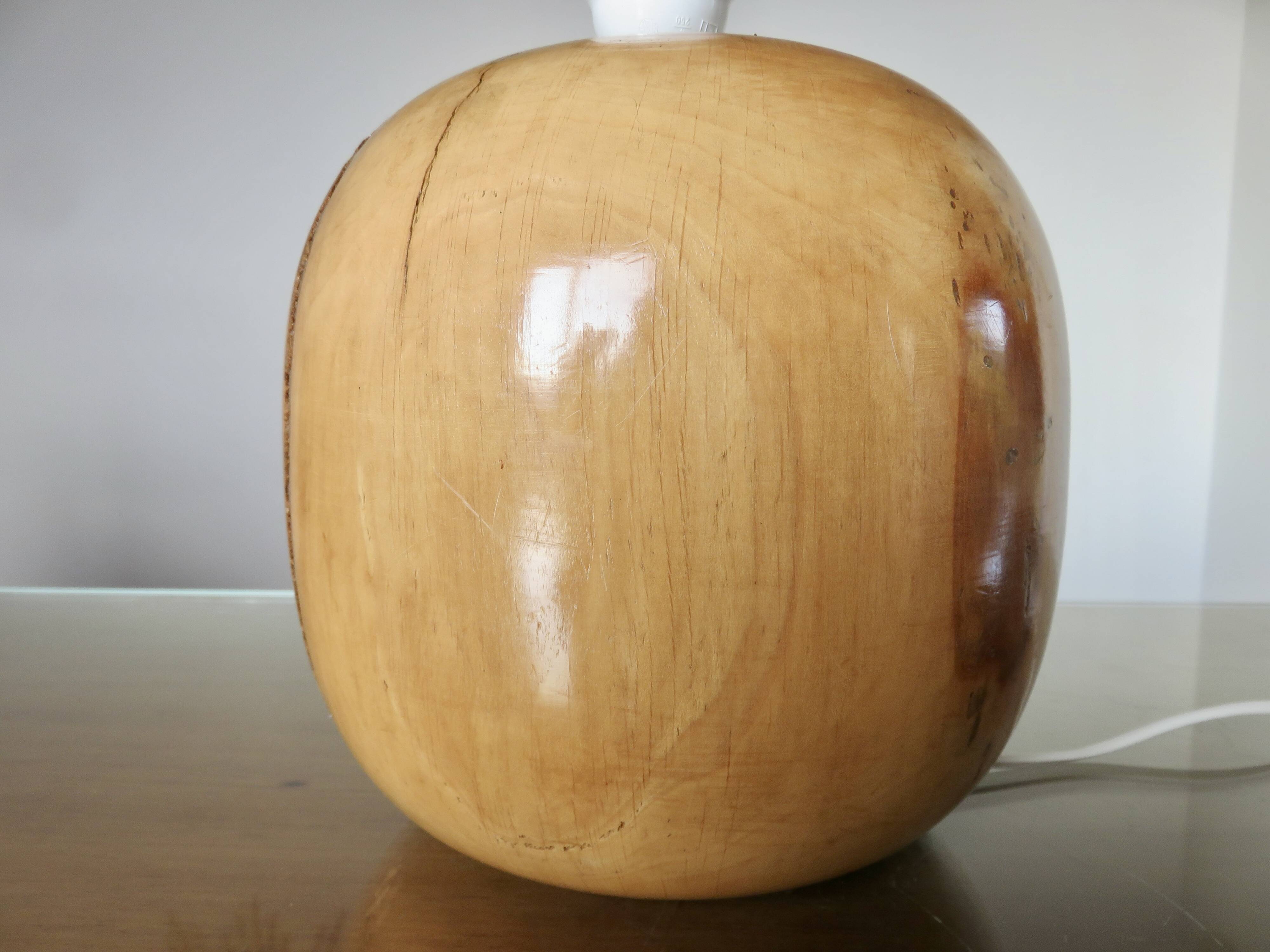 Elm lamp, French work, 70s-80s