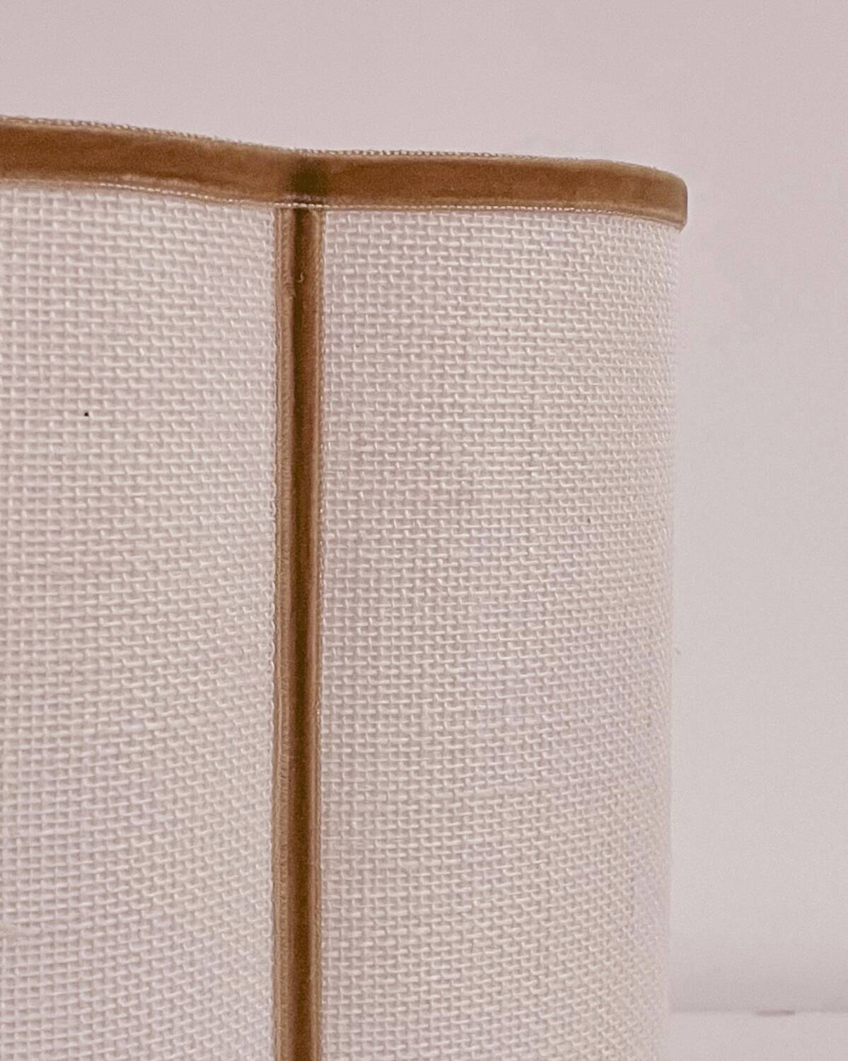 Pair of linen and velvet trim wall lights