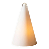 Lampe à poser vintage SCE verre opalin – modèle Tipi / Iceberg -années 1980